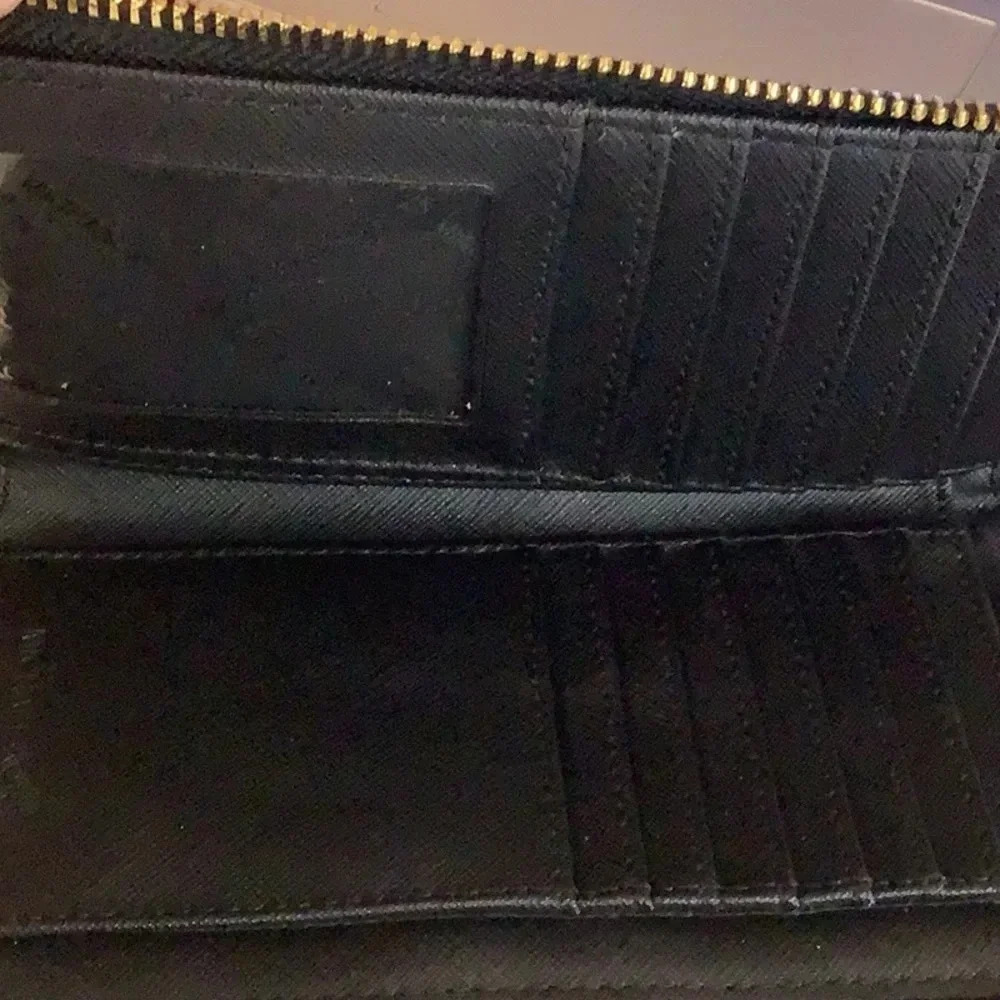 Michael Kors Jet Set Zip Around Phone Holder Wallet Wristlet Black Preloved - Picture 3 of 5